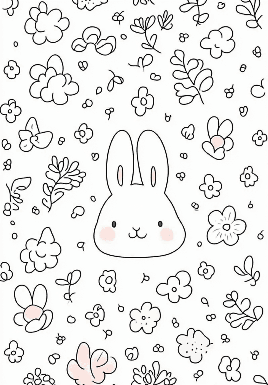 Bunny Duo original repeating artwork