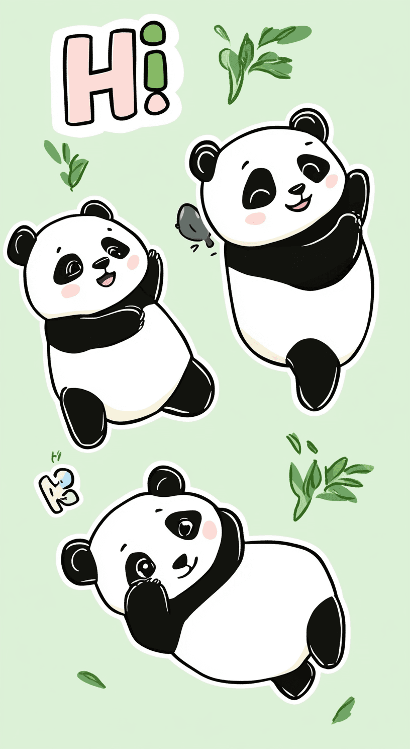 Panda Duo original repeating artwork