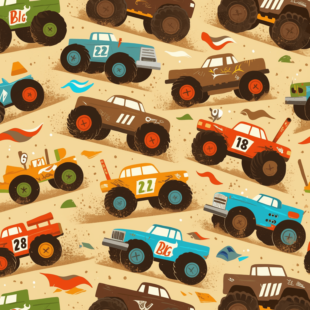 Pickup Truck Pals original repeating artwork