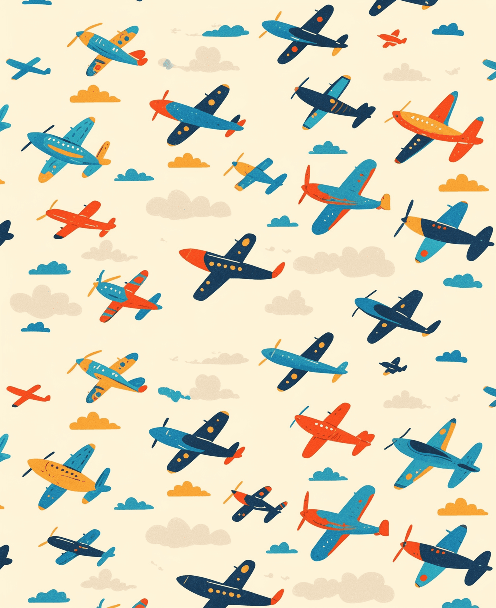 Airplane 087 original repeating artwork