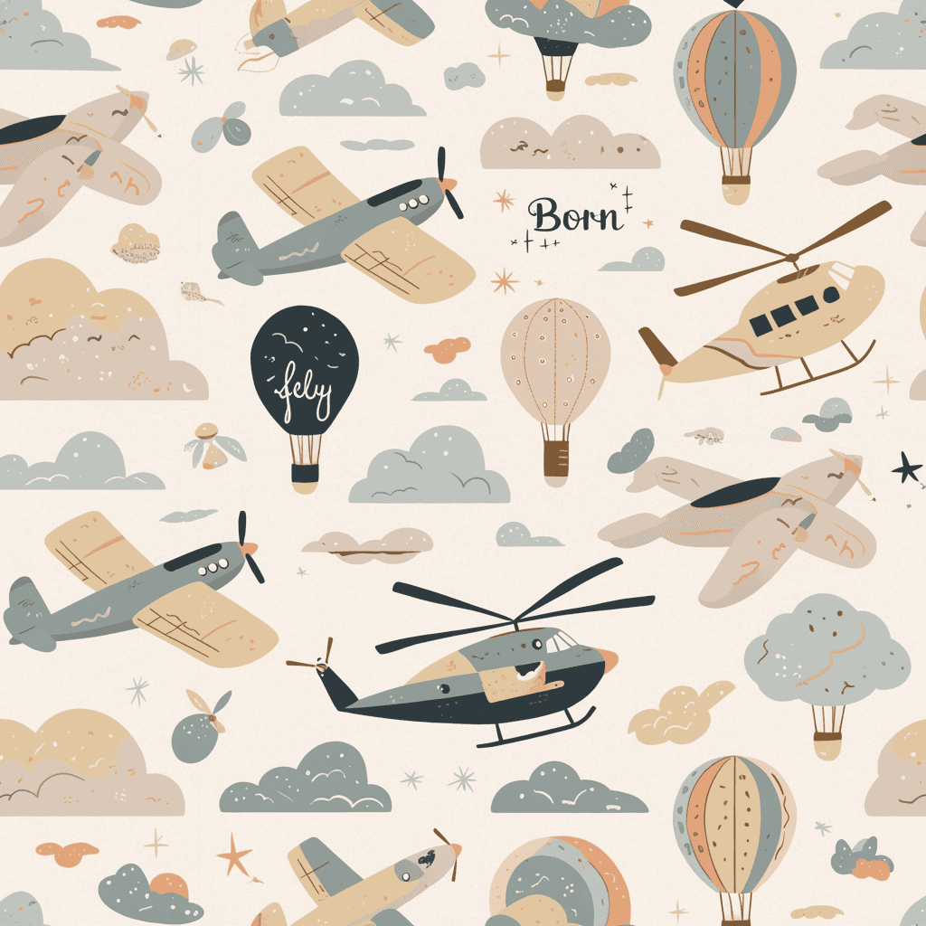 Hot Air Balloon Session original repeating artwork