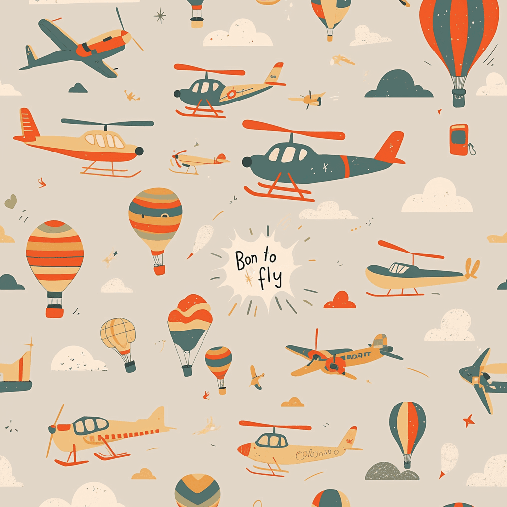 Hot Air Balloon Carnival original repeating artwork