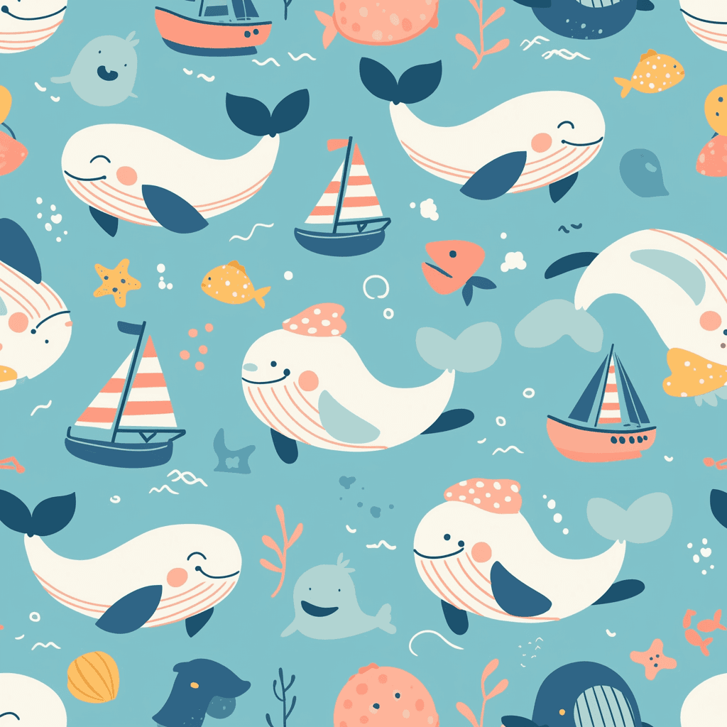 Whale Show original repeating artwork