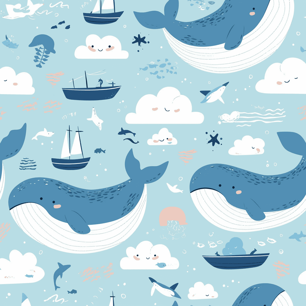 Whale Tribe original repeating artwork