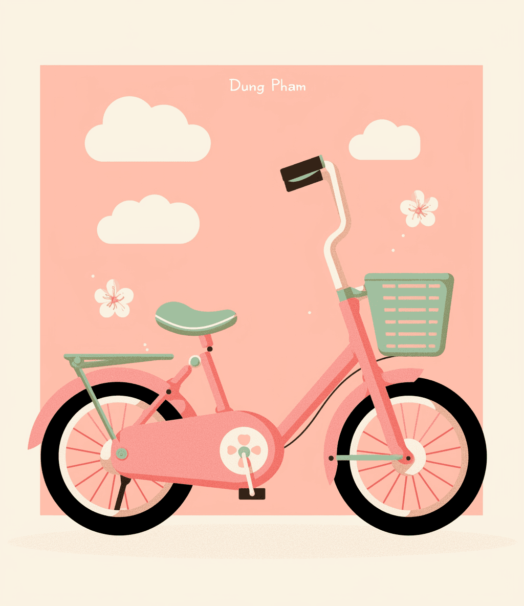 Bicycle Parade original repeating artwork