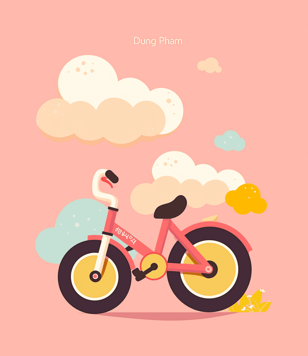 Bicycle Pals original repeating artwork