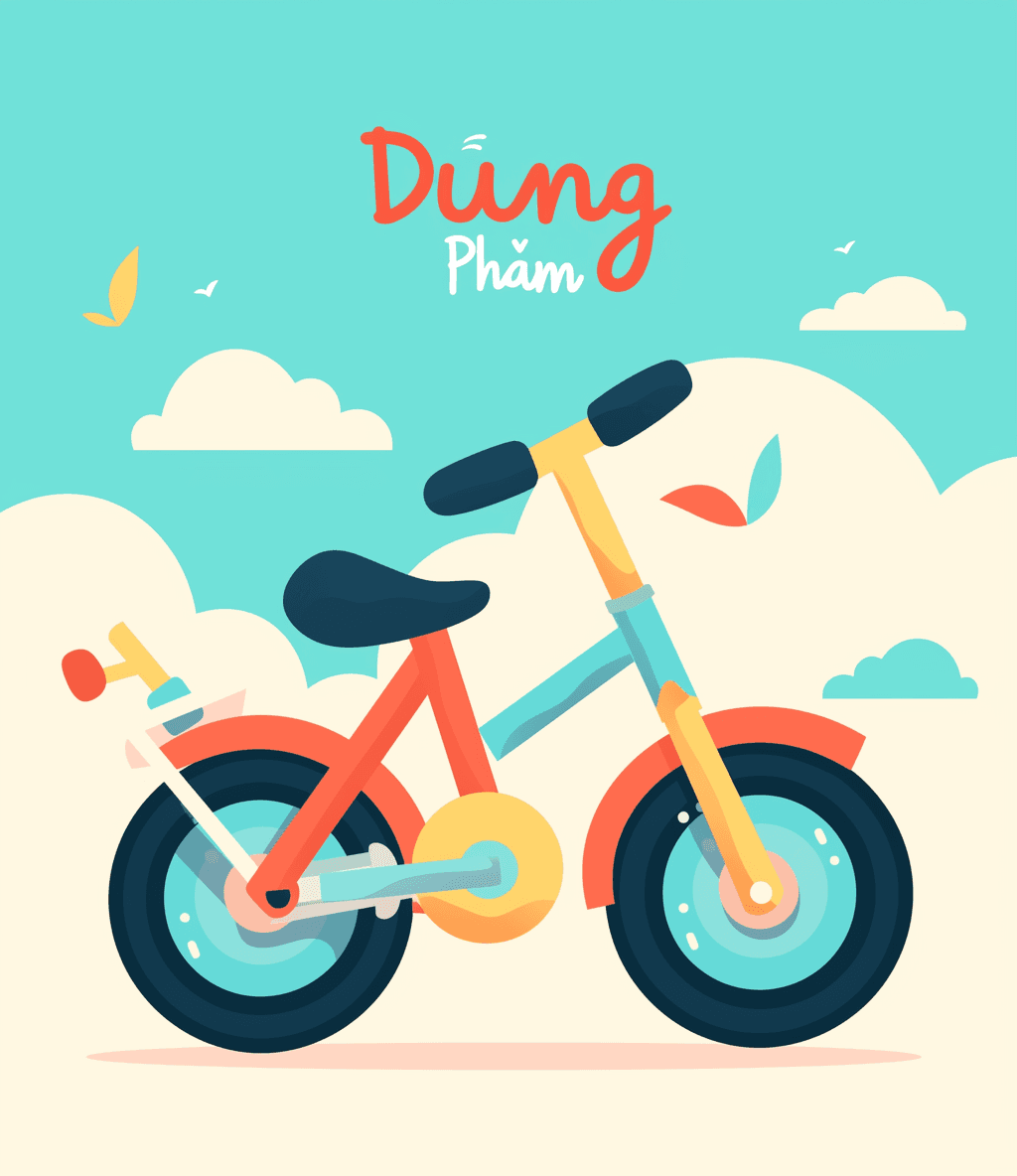 Bicycle Bounce original repeating artwork