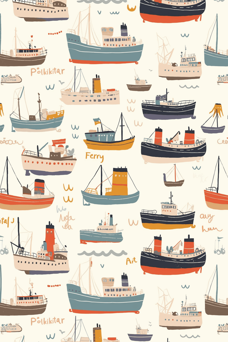 Boat Pop original repeating artwork
