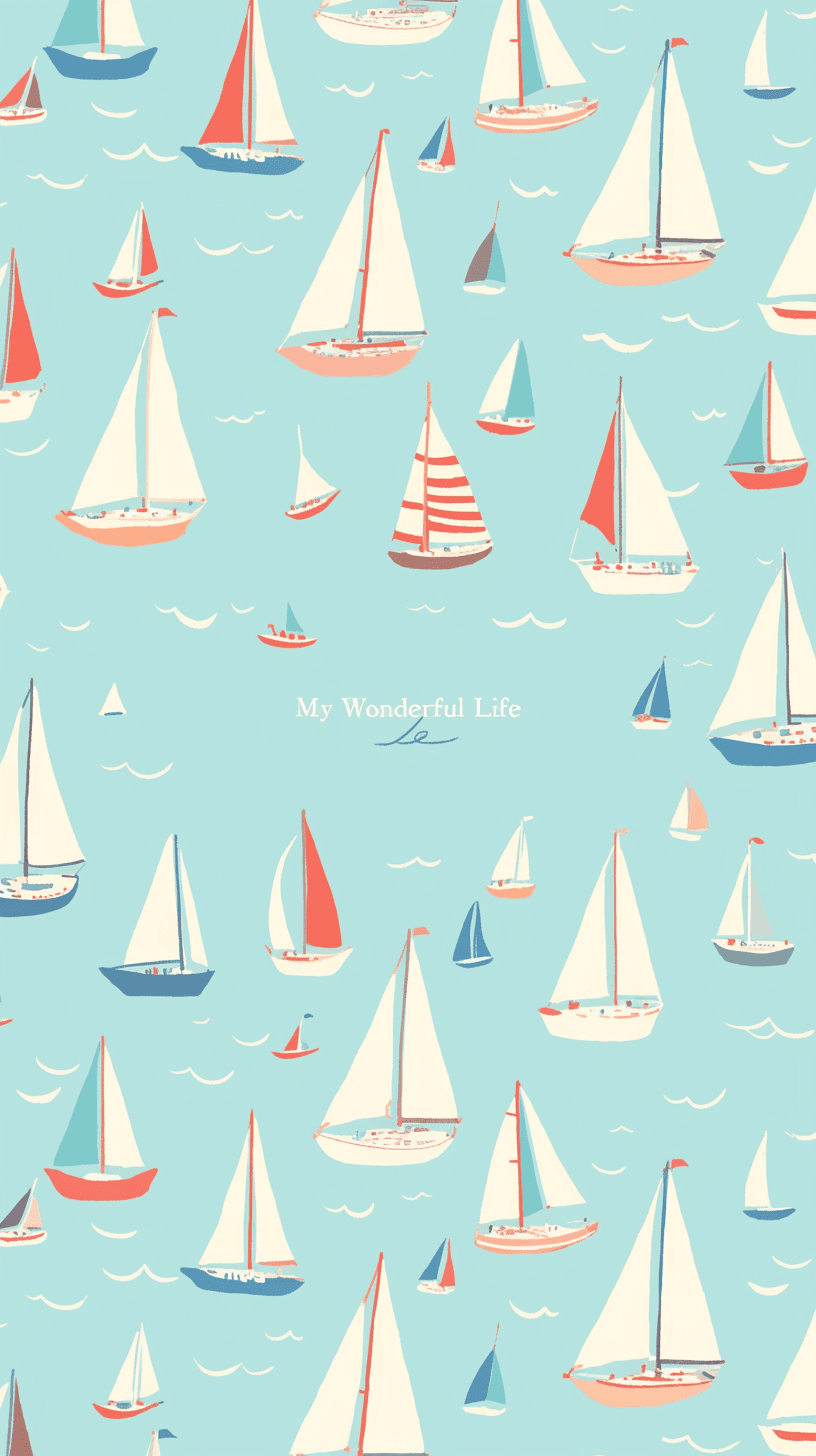 Boat Rhythm original repeating artwork