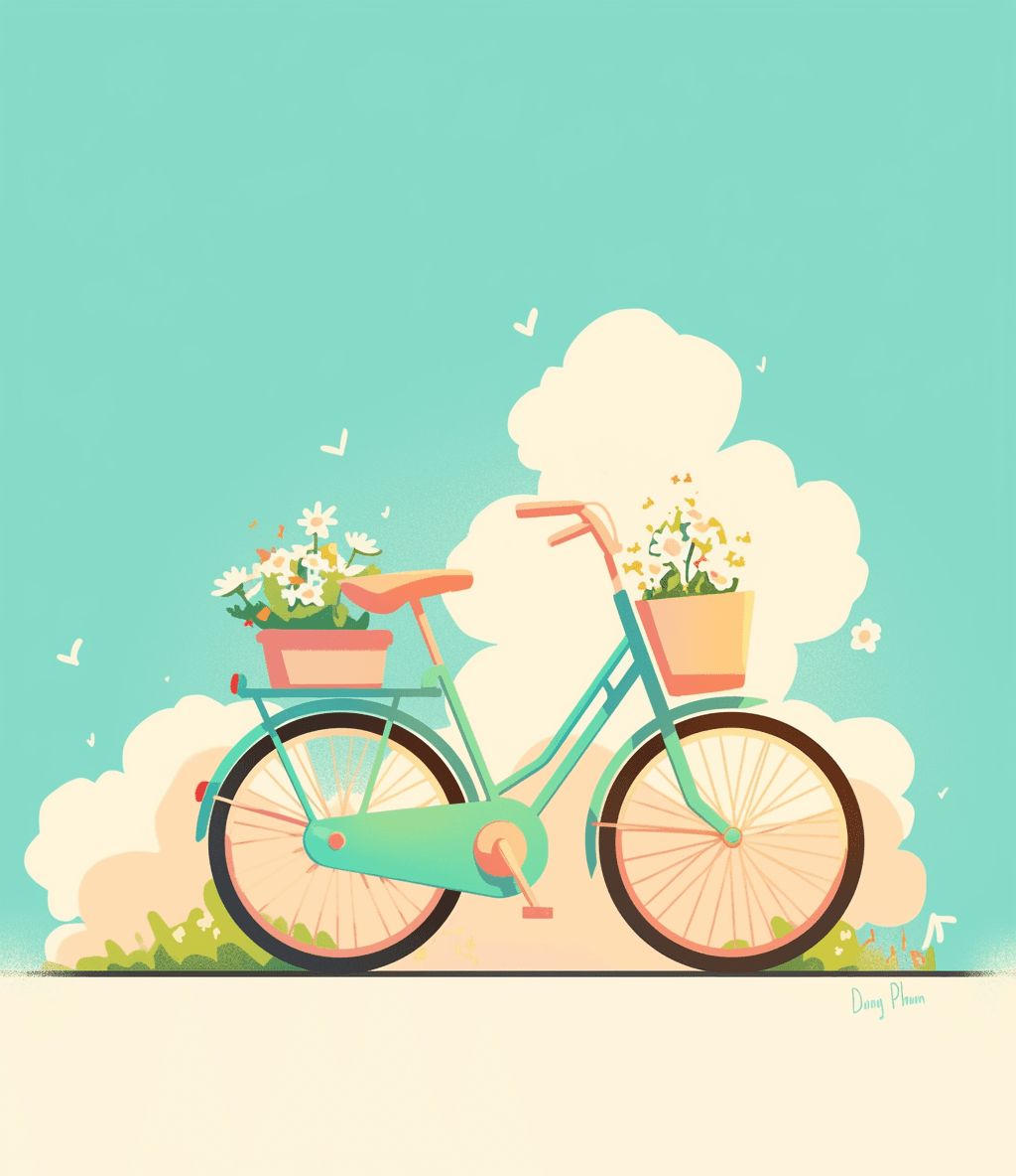Bicycle Rhythm original repeating artwork