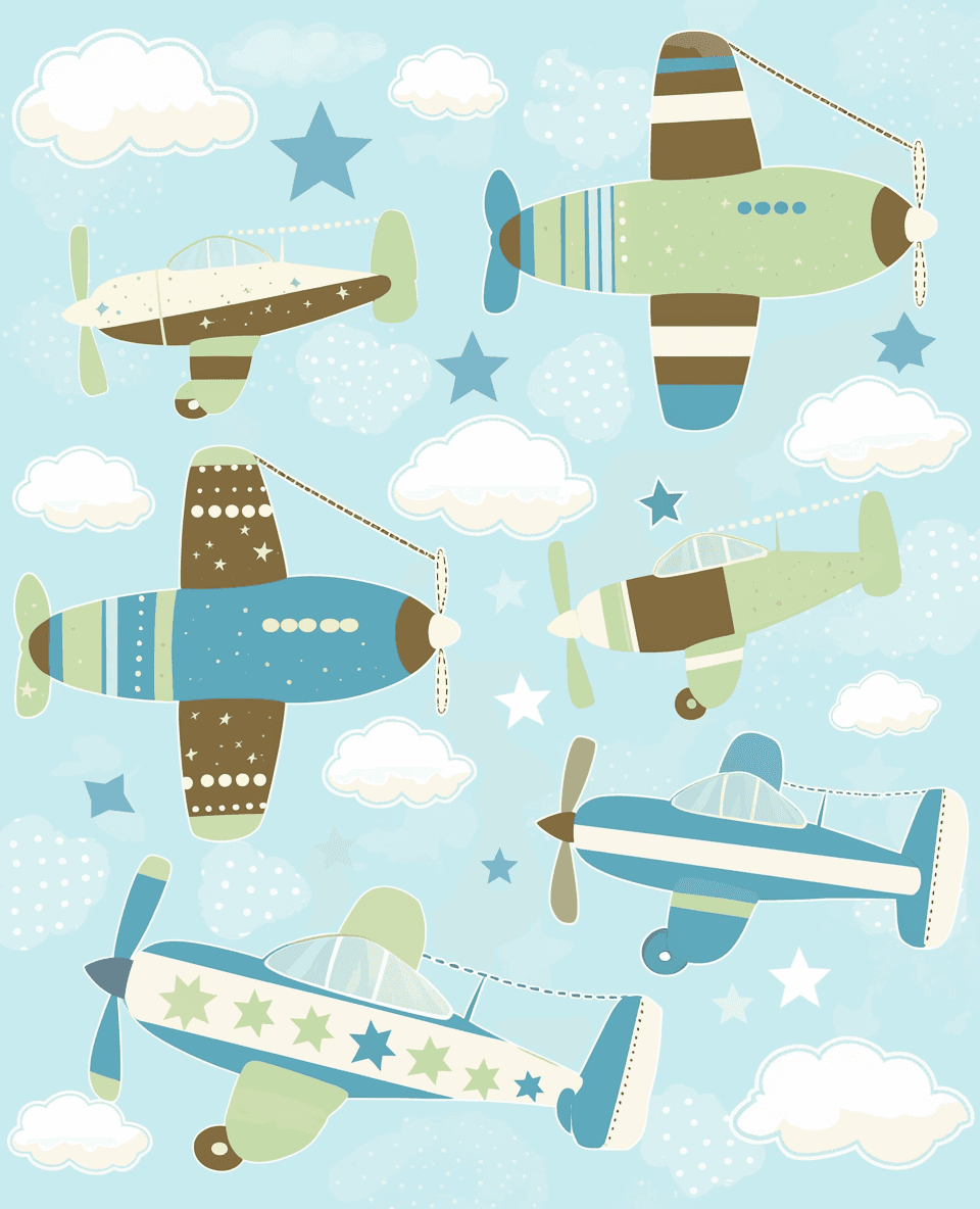 Airplane Burst original repeating artwork