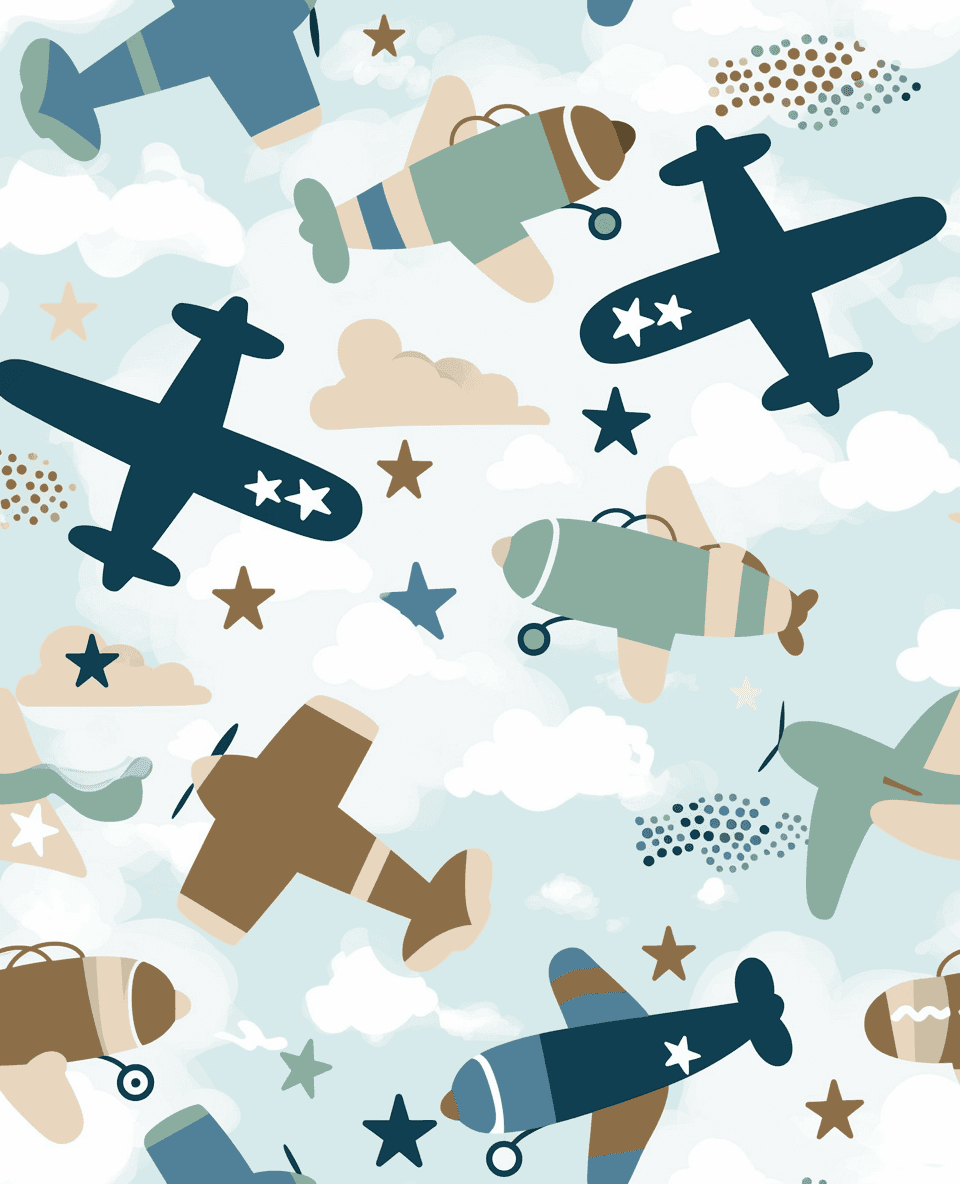 Airplane Buzz original repeating artwork