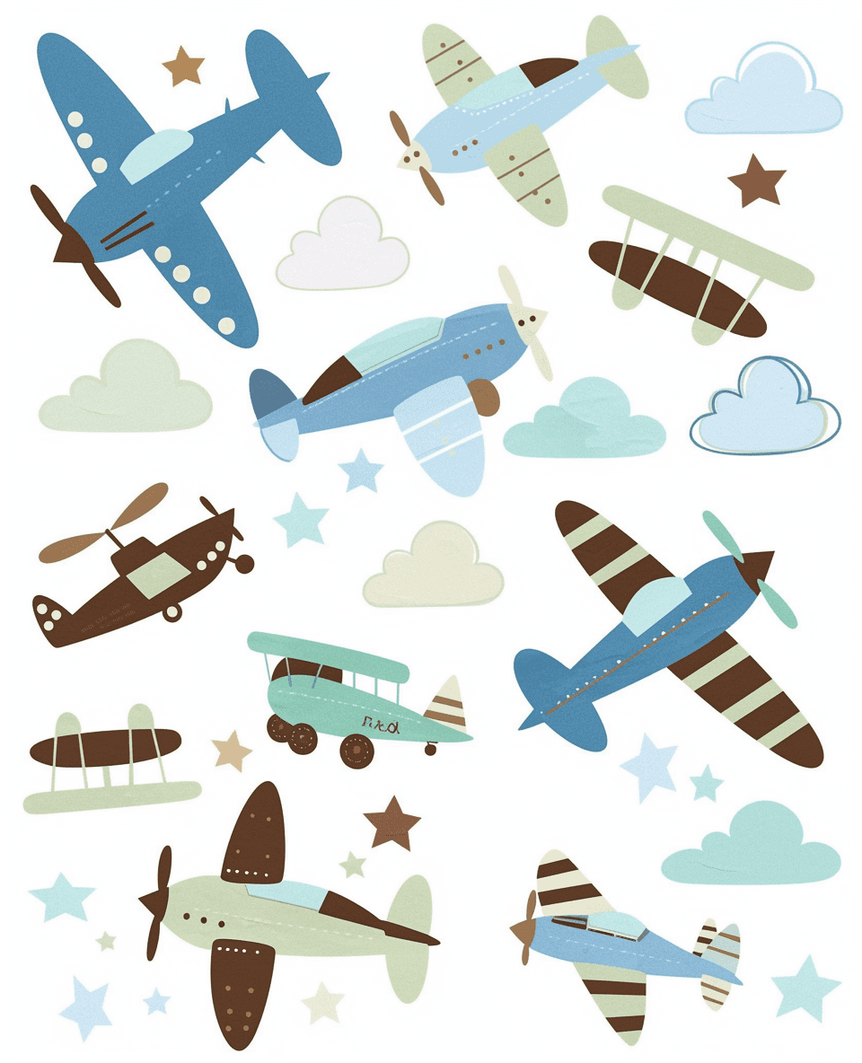 Airplane Club original repeating artwork