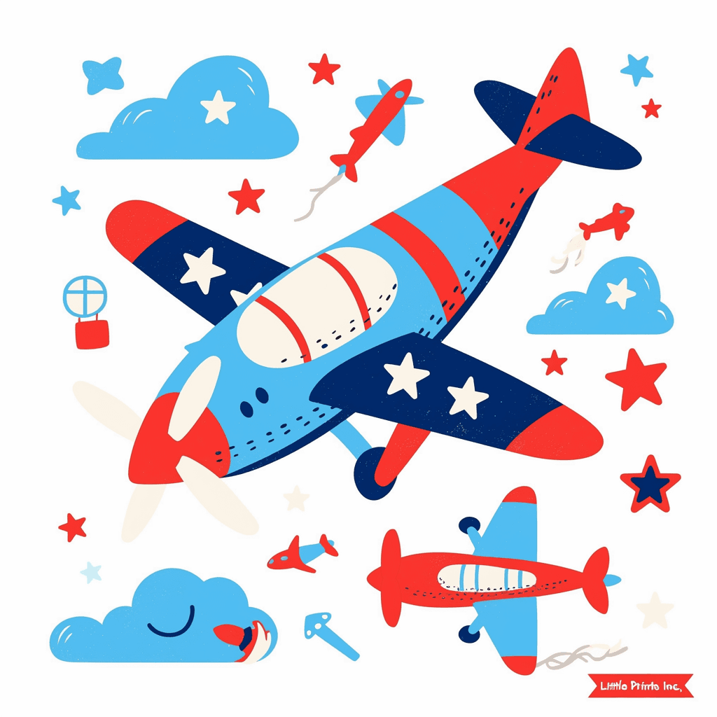 Airplane 387 original repeating artwork