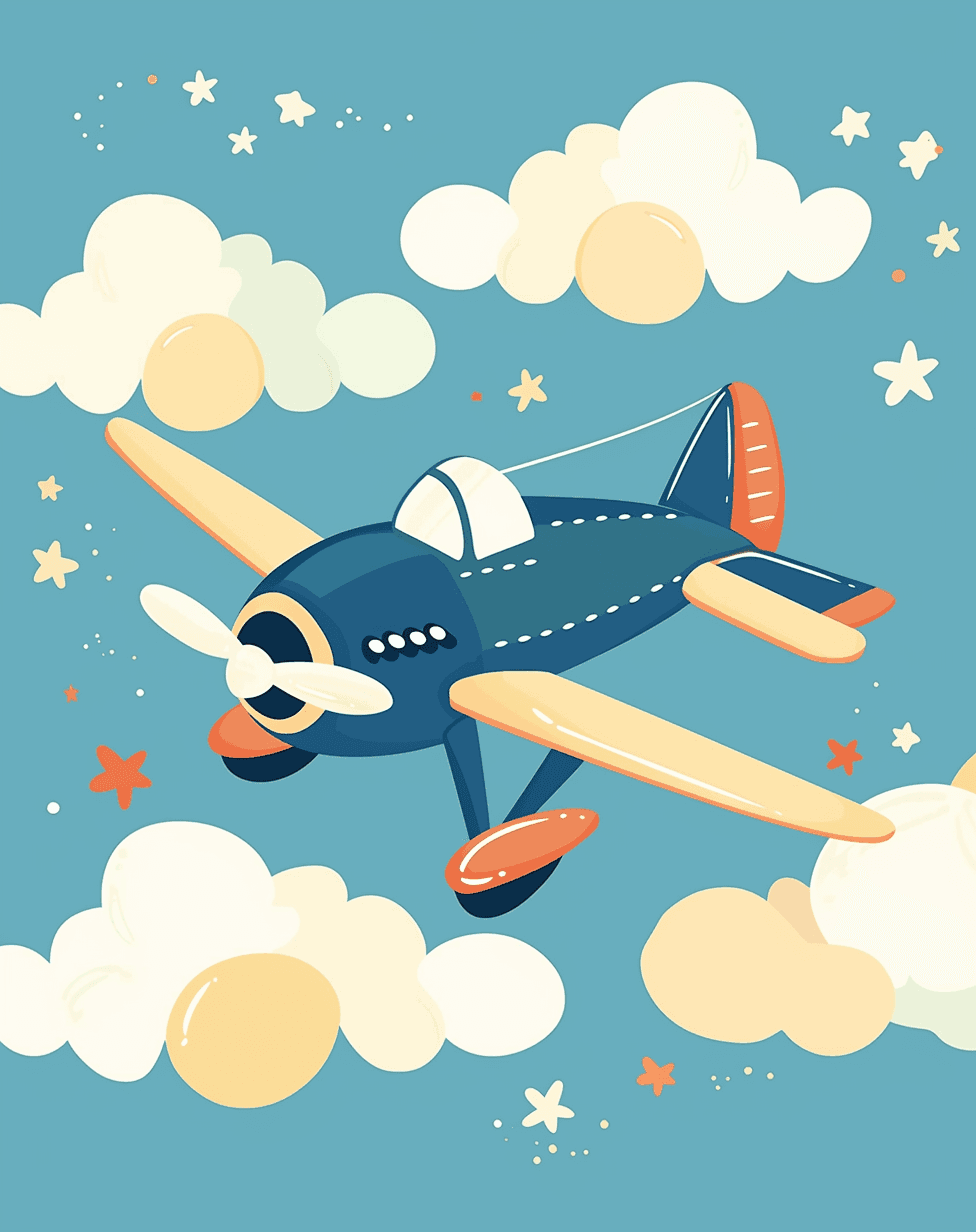 Airplane 105 original repeating artwork
