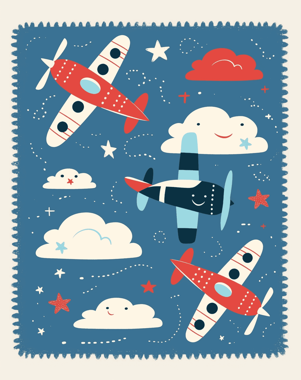 Airplane 089 original repeating artwork