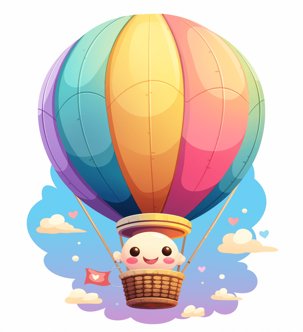 Hot Air Balloon Pals original repeating artwork
