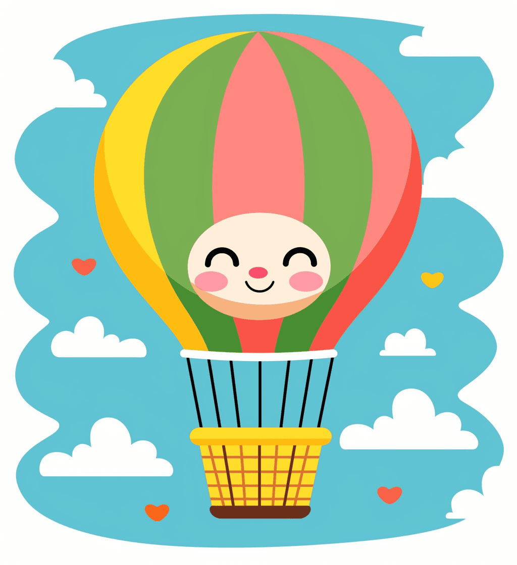 Hot Air Balloon Gang original repeating artwork