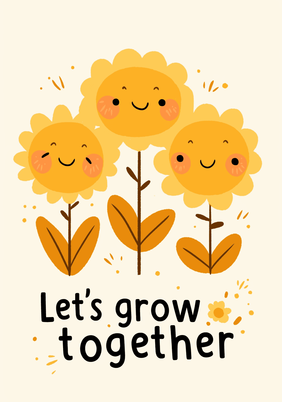 Sunflower Squad original repeating artwork