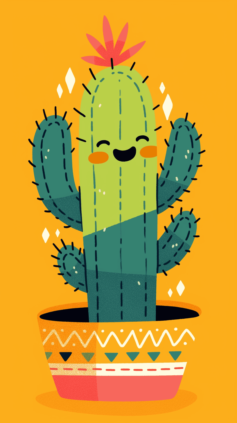 Cactus Party original repeating artwork