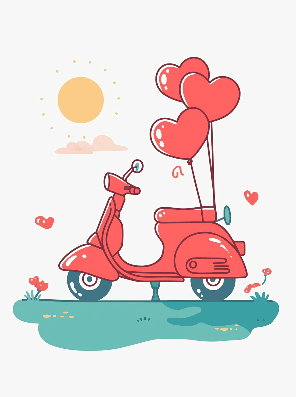 Scooter Dash original repeating artwork