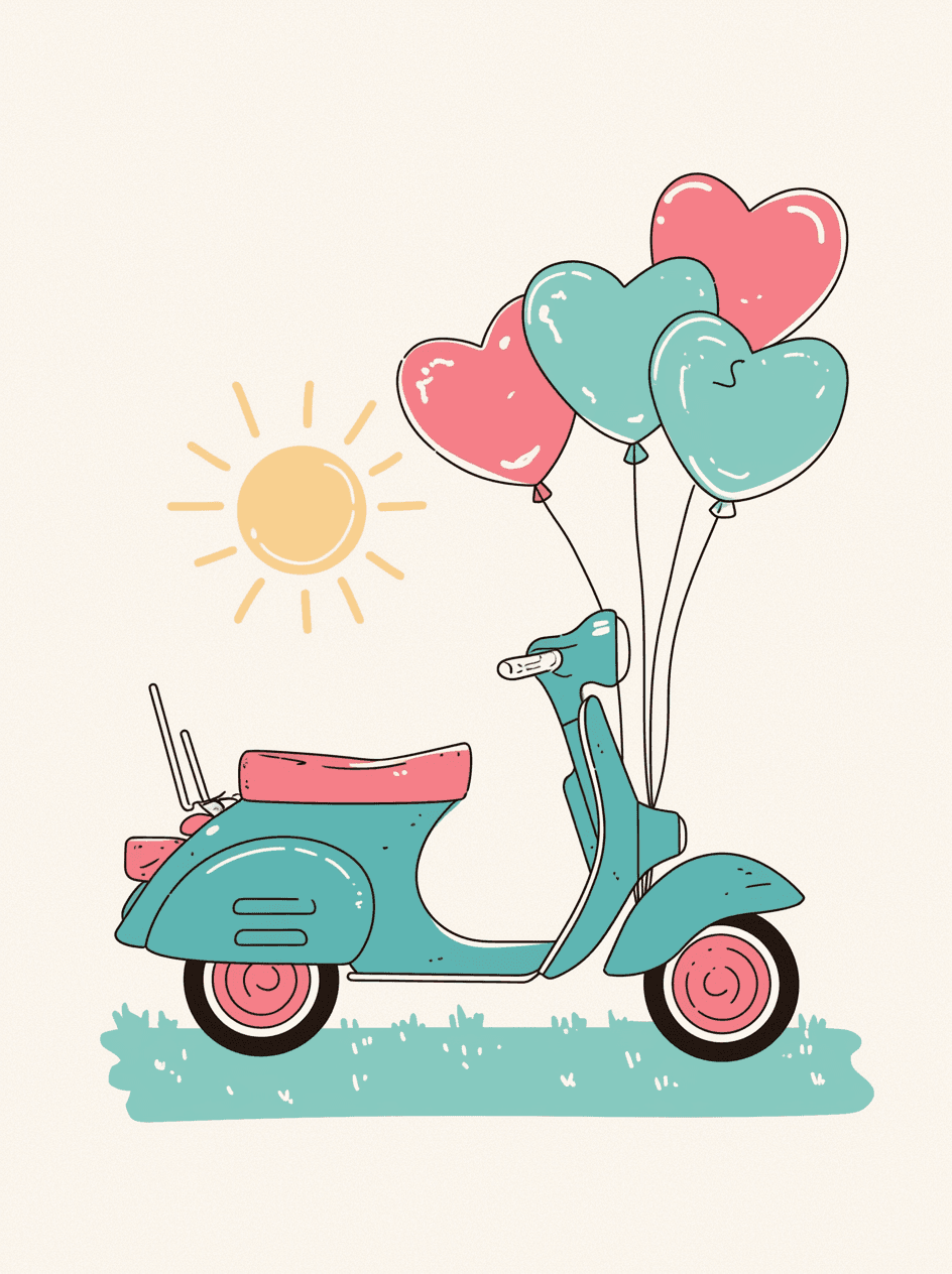 Scooter Bop original repeating artwork