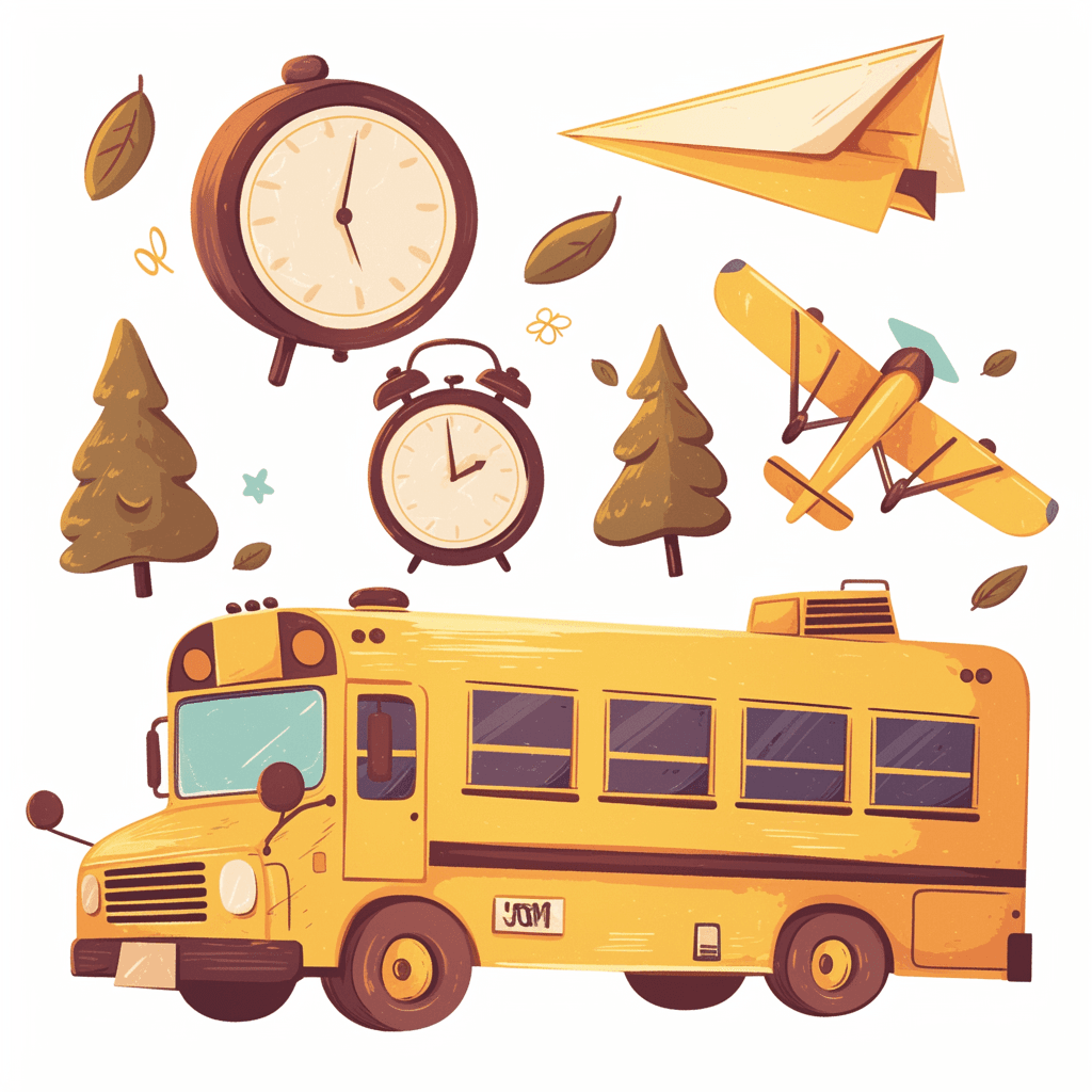 School Bus original repeating artwork