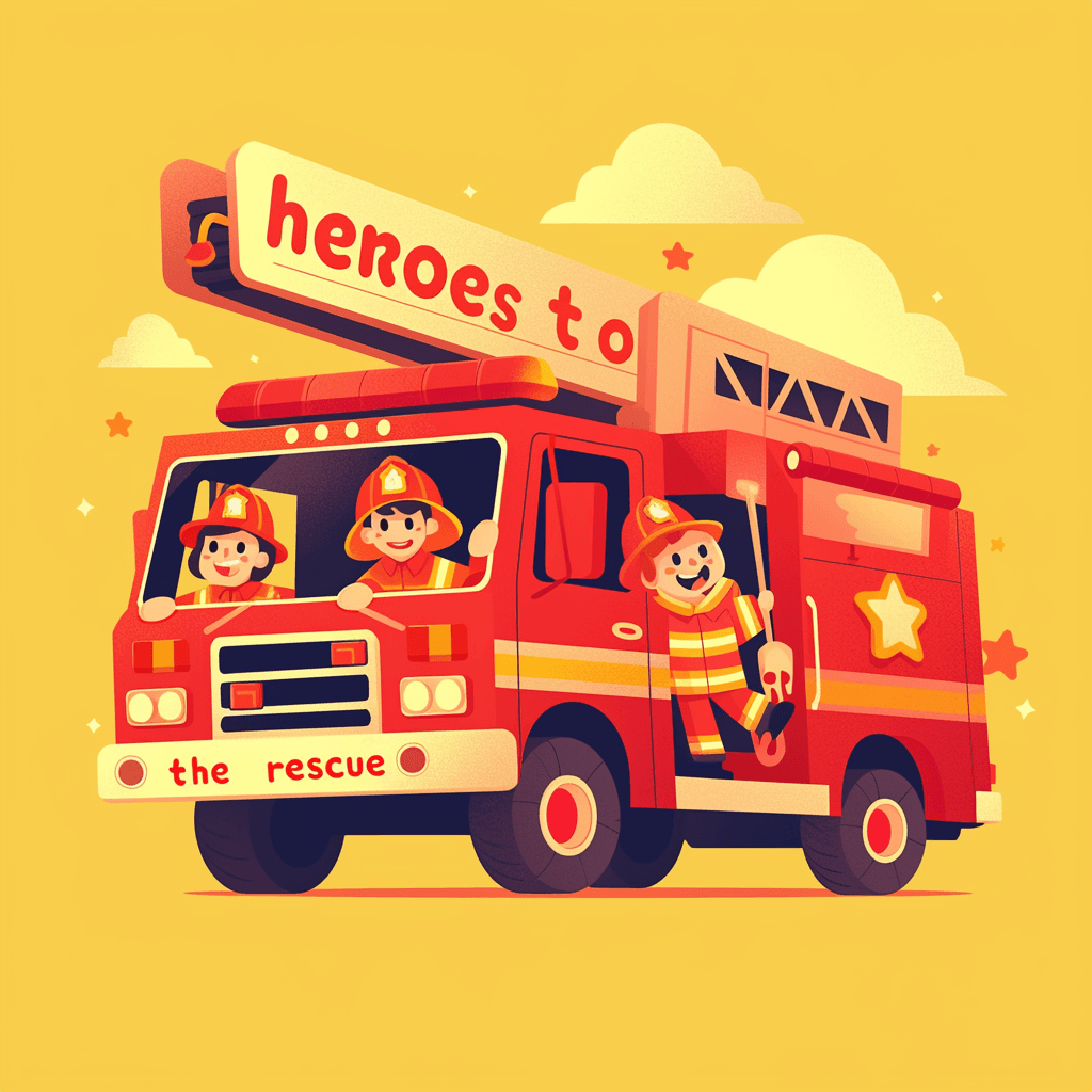 Fire Truck Pals original repeating artwork