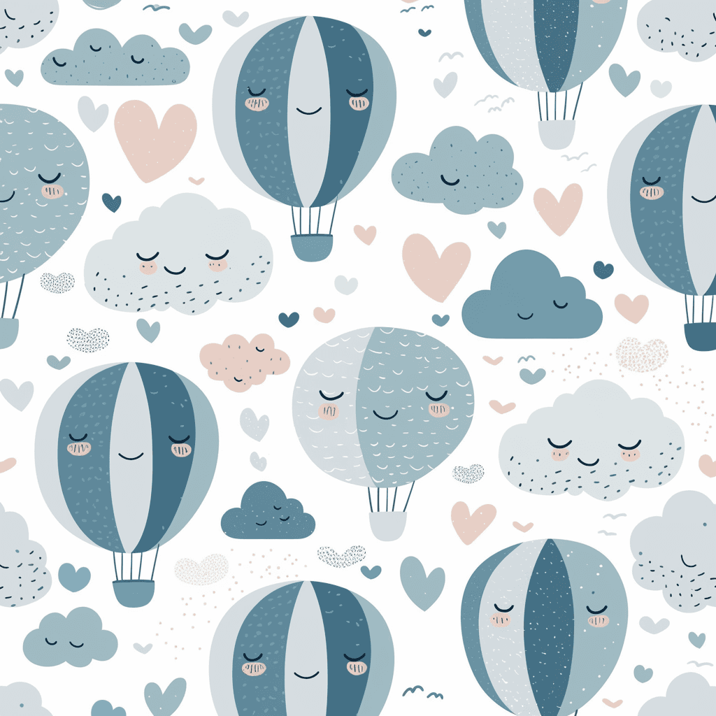 Hot Air Balloon Rhythm original repeating artwork