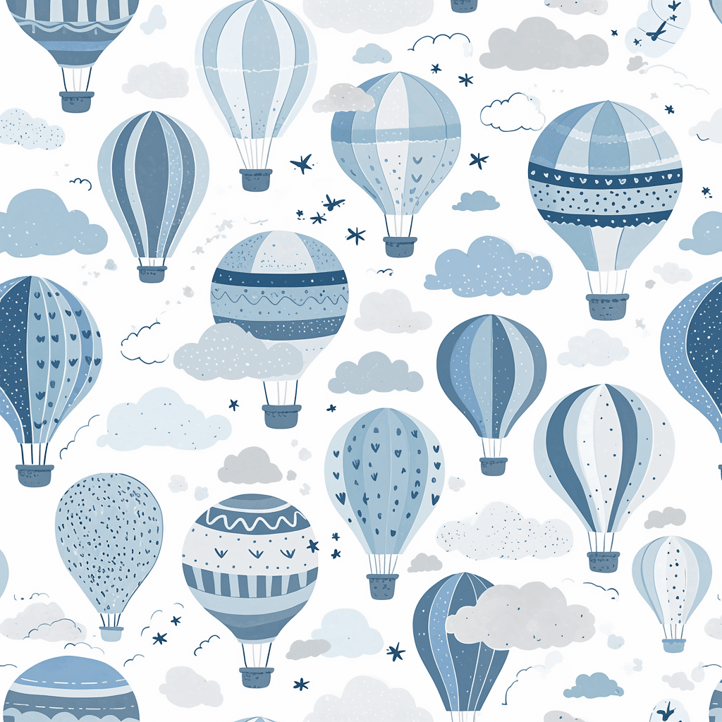 Hot Air Balloon Pop original repeating artwork