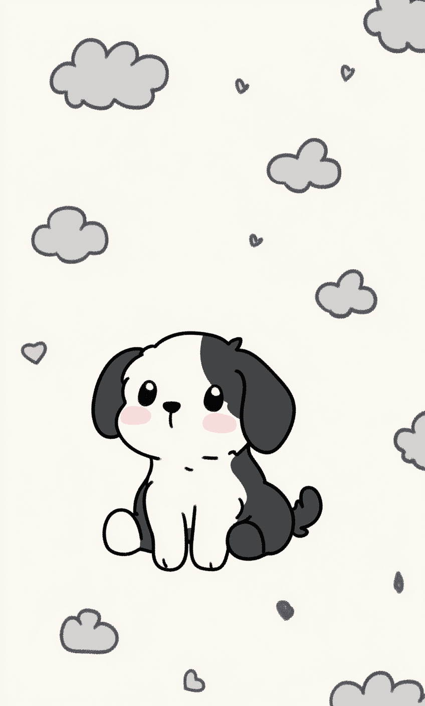 Puppy Dusk original repeating artwork