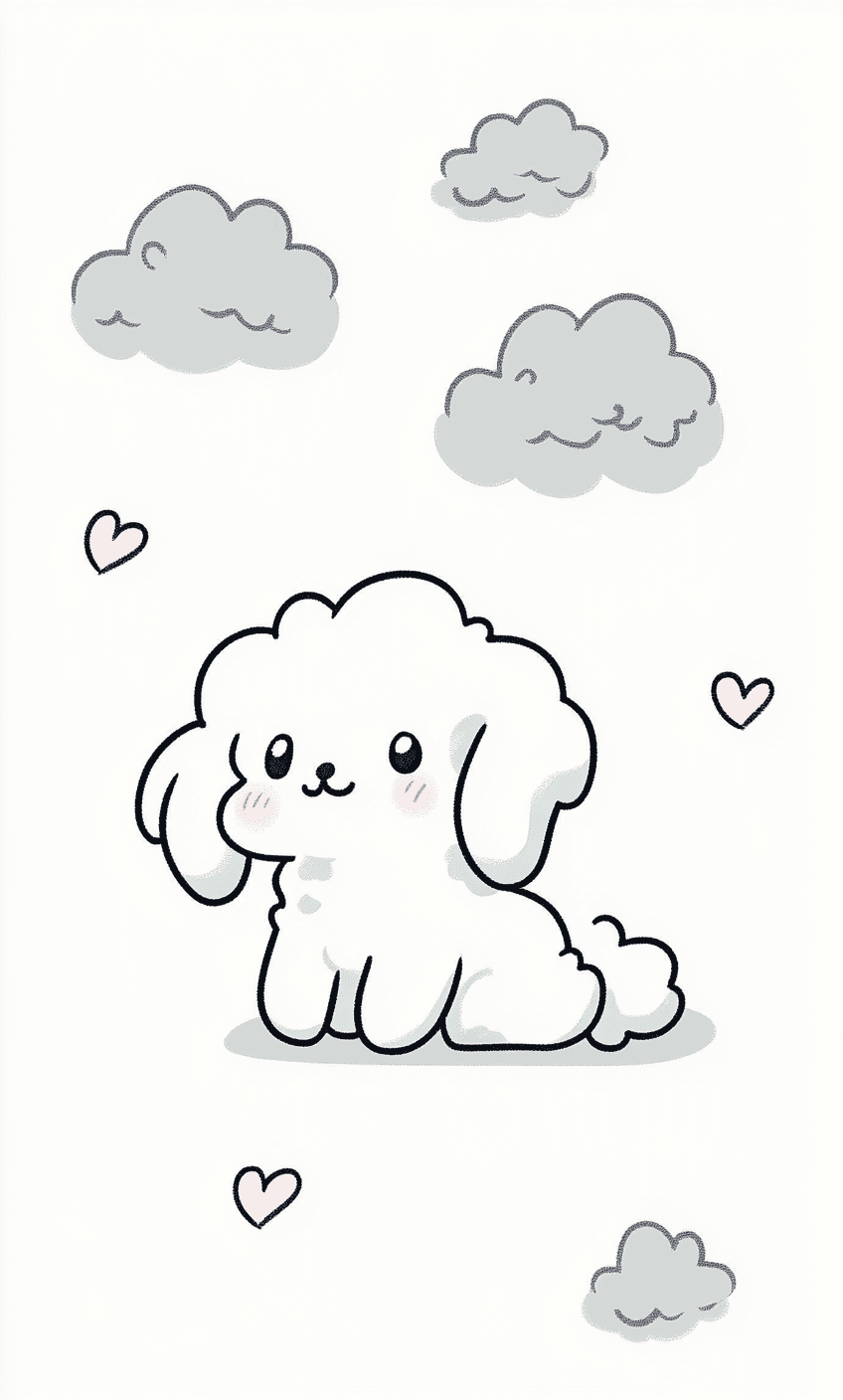 Puppy Sunrise original repeating artwork