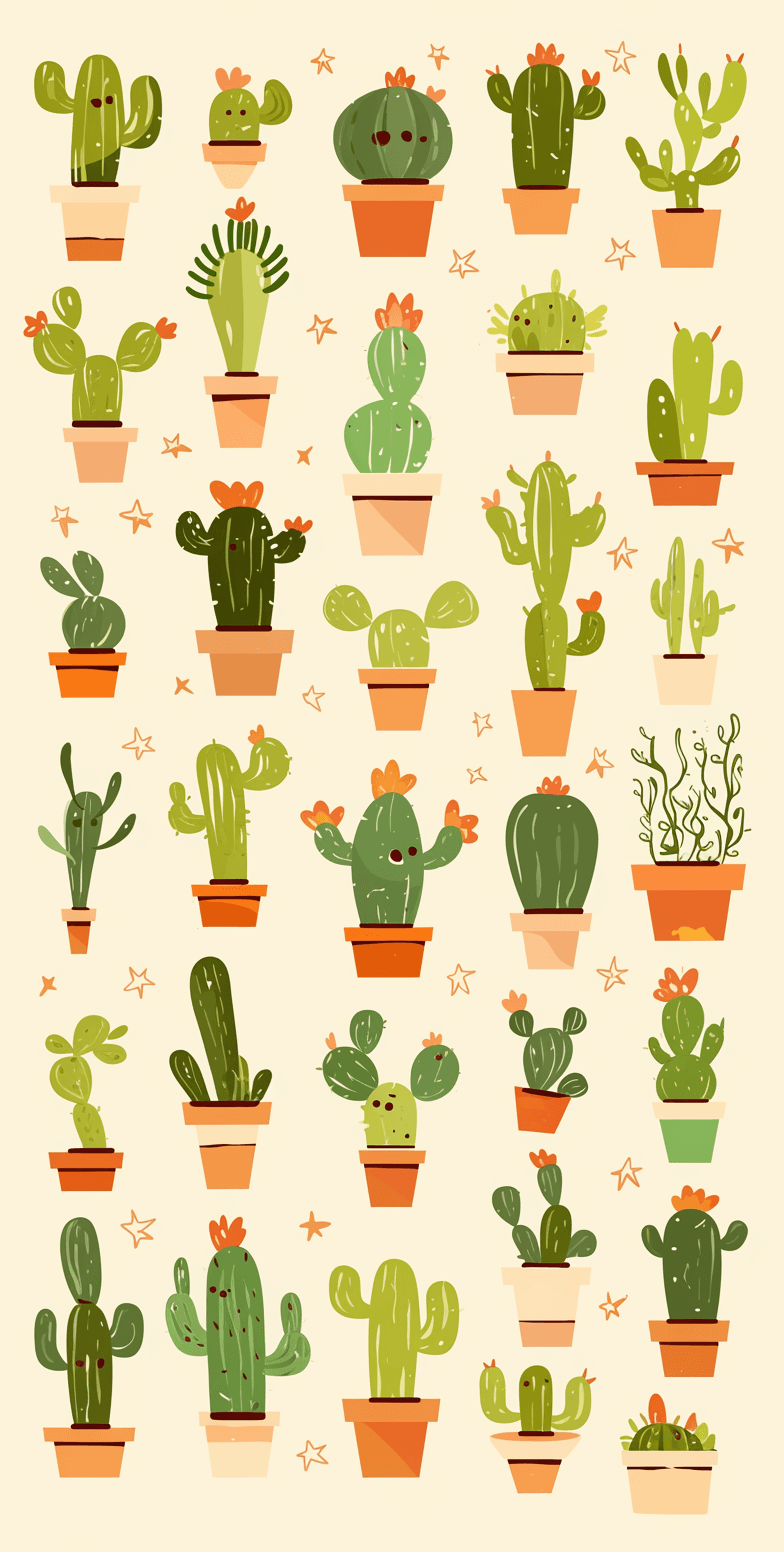 Cactus Pals original repeating artwork