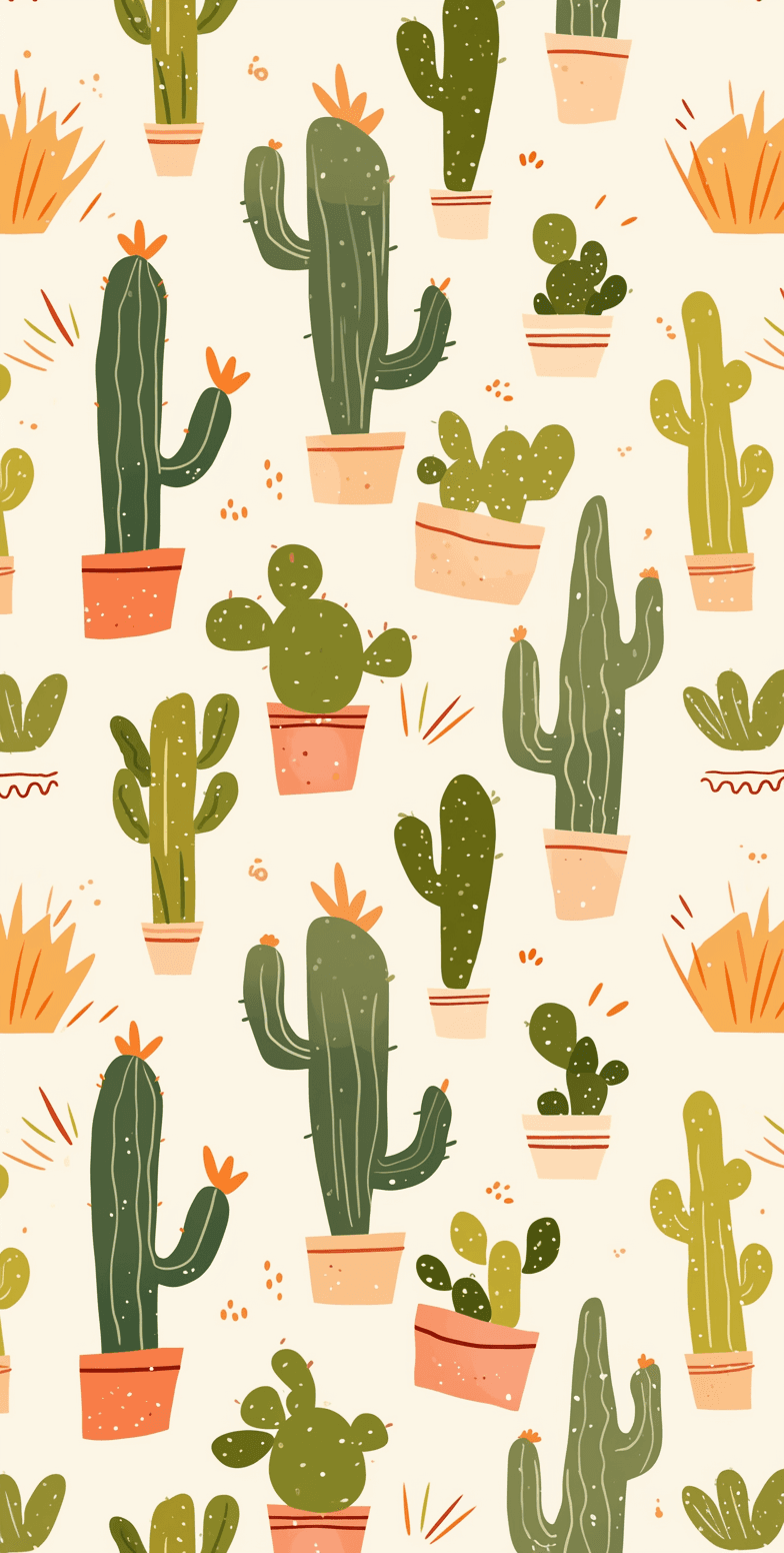 Cactus Rhythm original repeating artwork