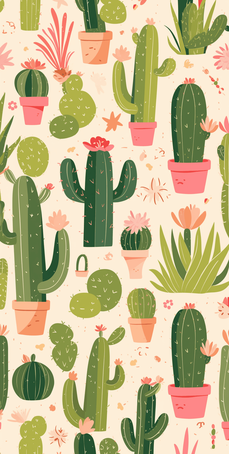 Cactus Bop original repeating artwork