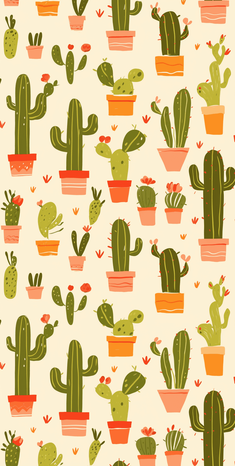 Cactus Buzz original repeating artwork