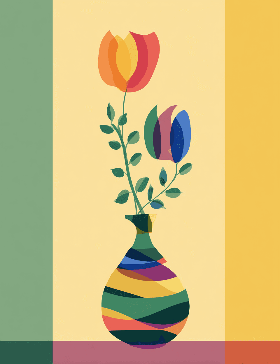 Vase Rhythm original repeating artwork