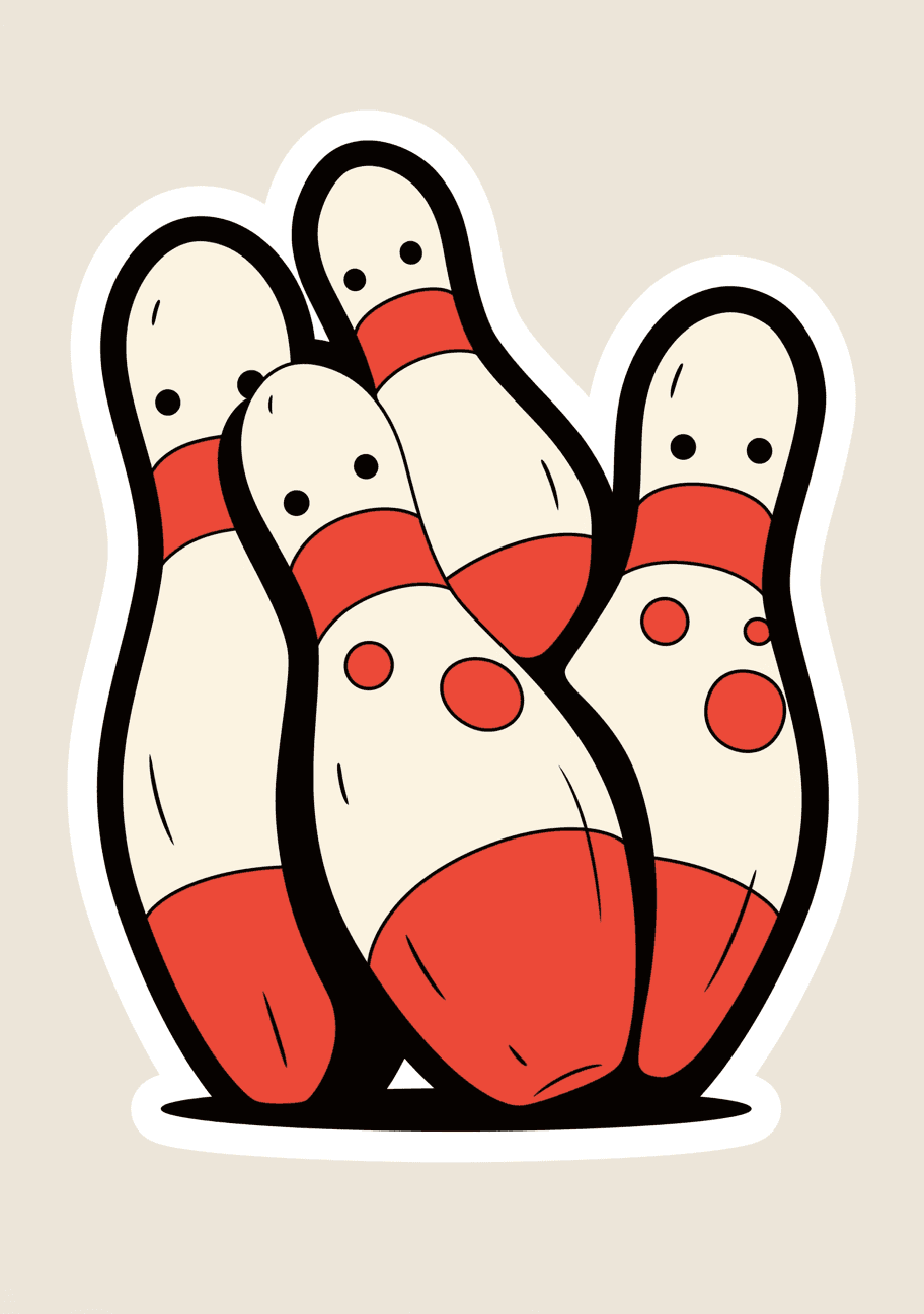 Bowling Series original repeating artwork
