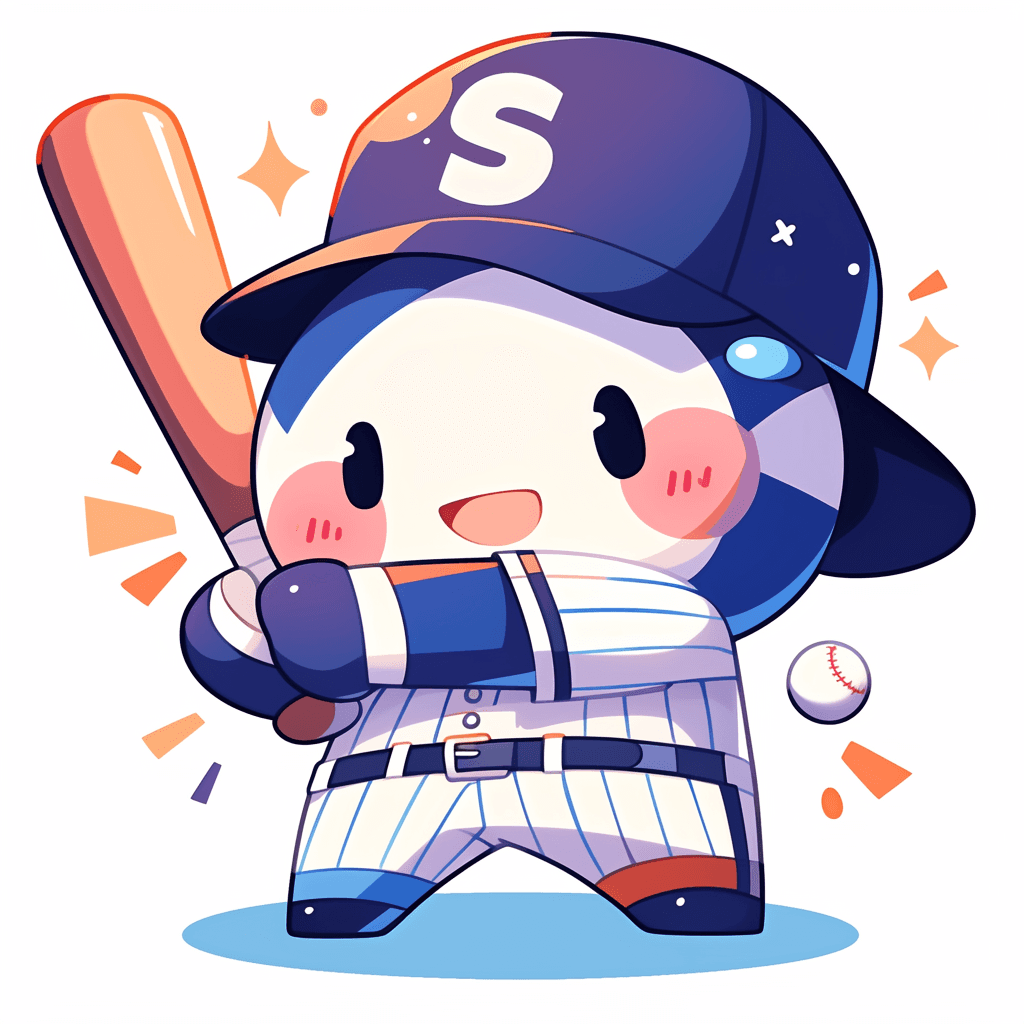 Cartoon Baseball Burst original repeating artwork