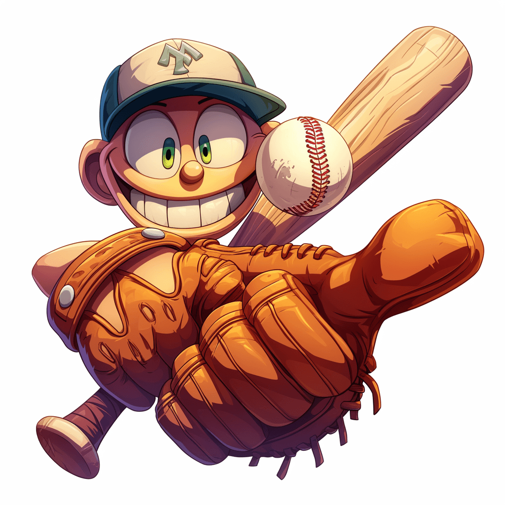 Cartoon Baseball Parade original repeating artwork