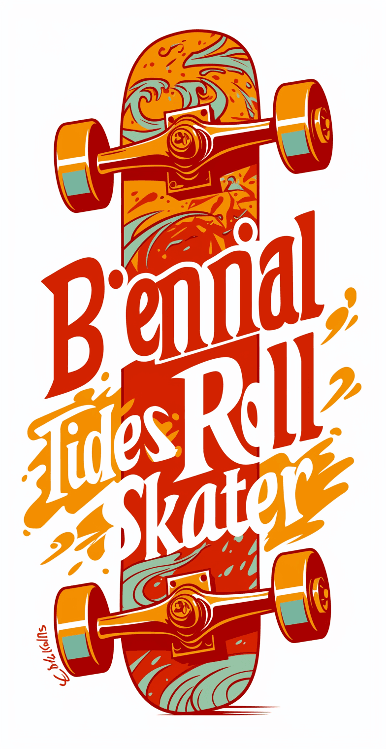 Skateboard Pop original repeating artwork