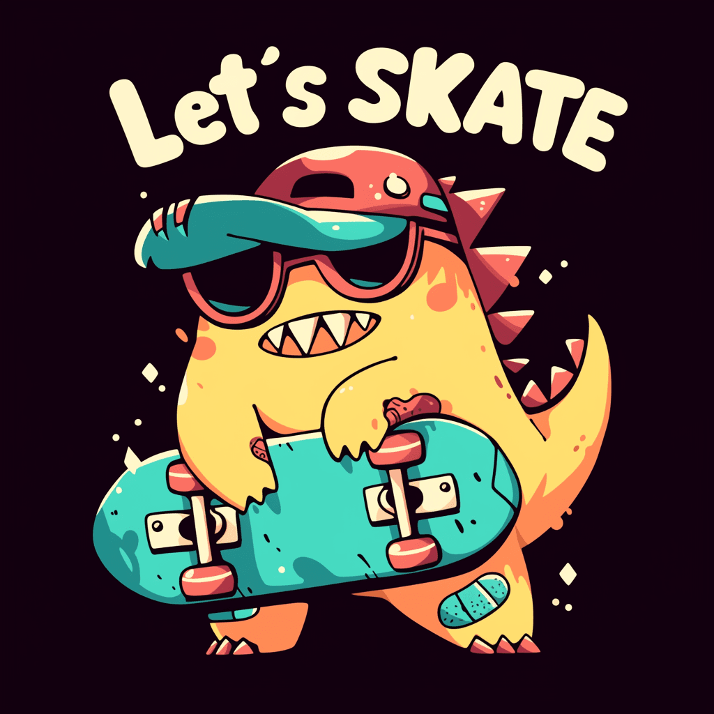 Skateboard Rhythm original repeating artwork