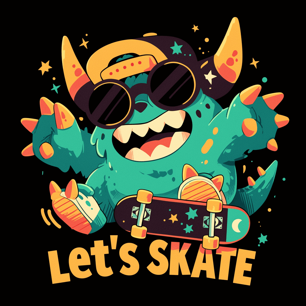Skateboard Shine original repeating artwork