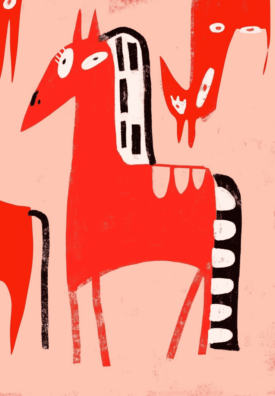 Horse Sunlit original repeating artwork