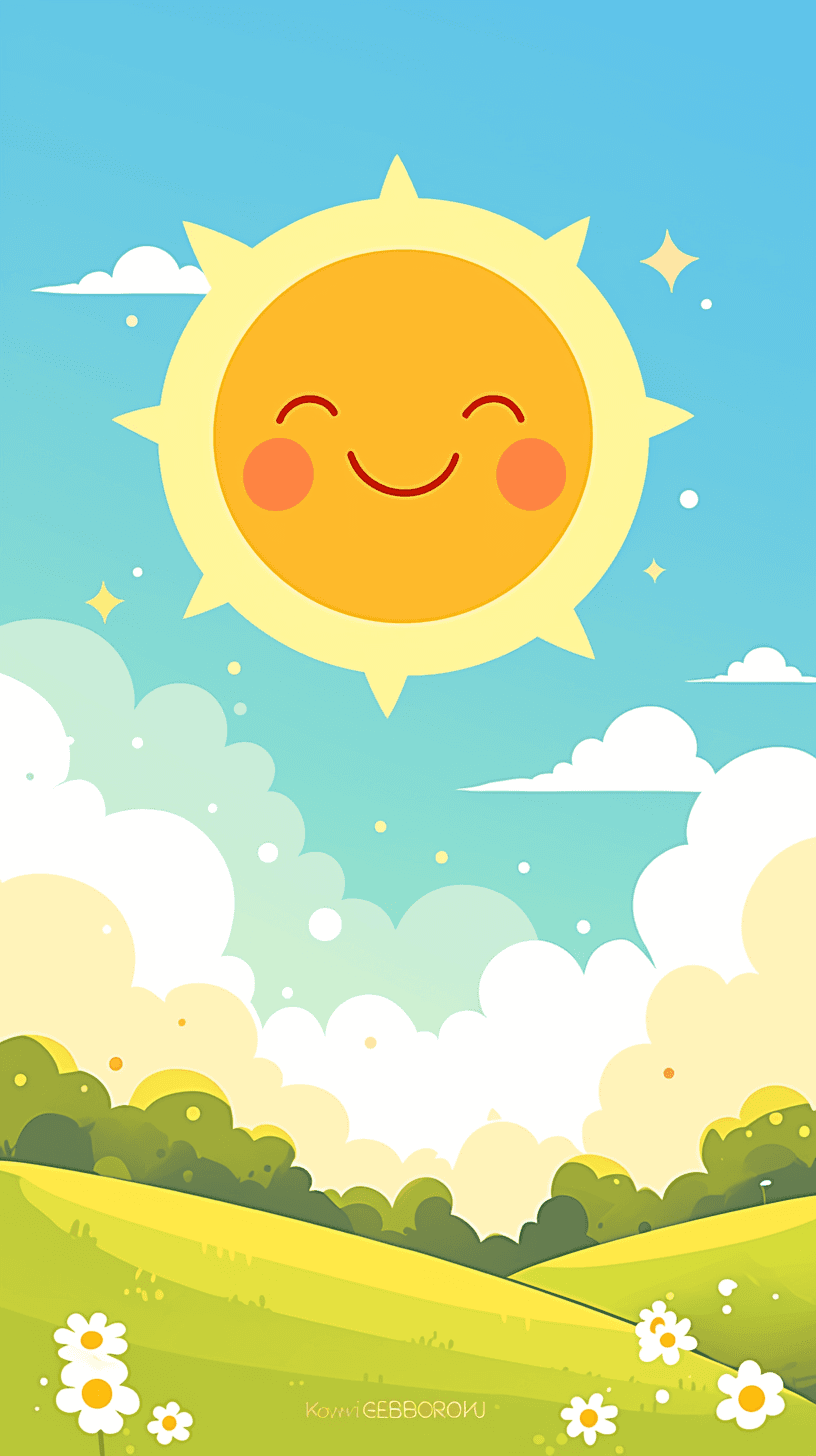 Cute Sun original repeating artwork
