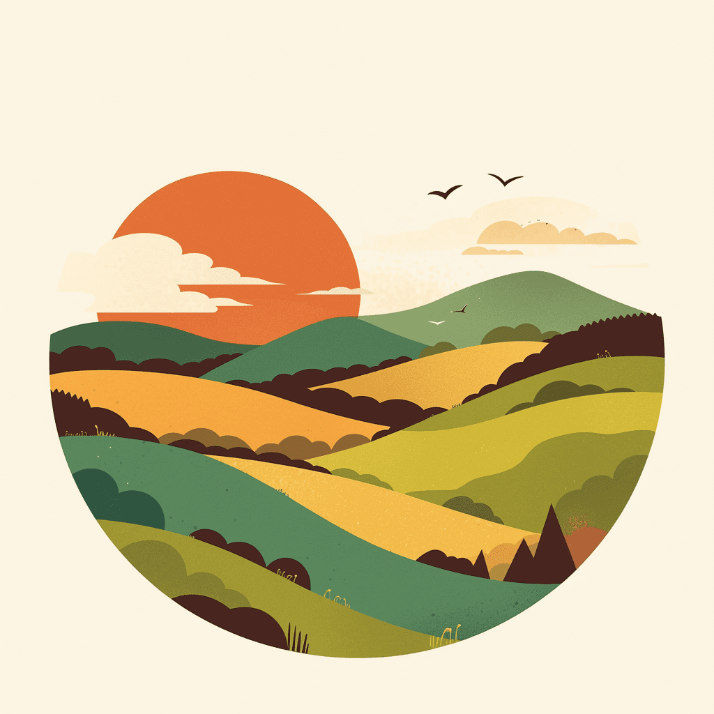 Sunset Parade original repeating artwork