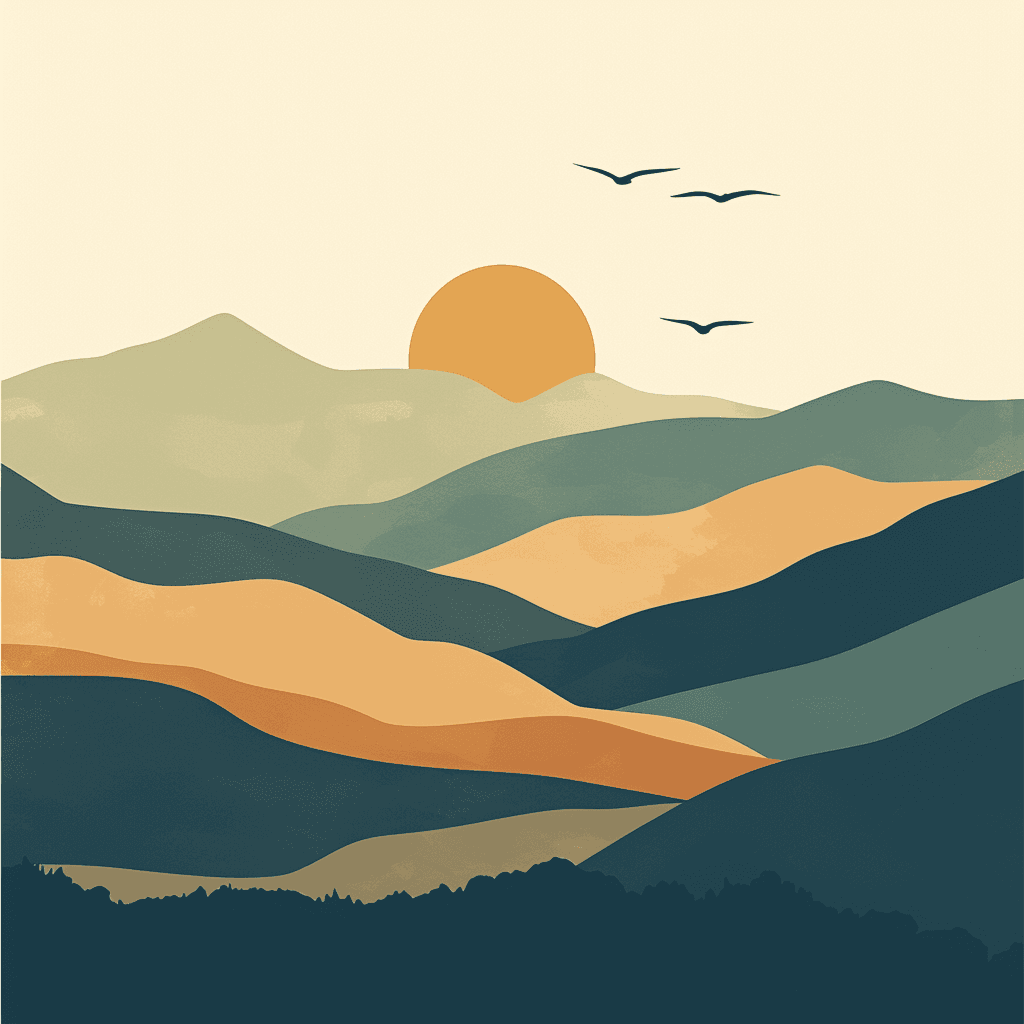 Sunset Pals original repeating artwork