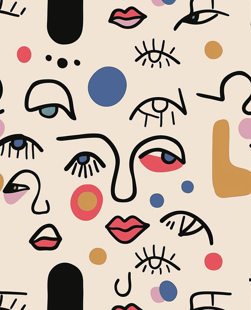 Face Flow original repeating artwork