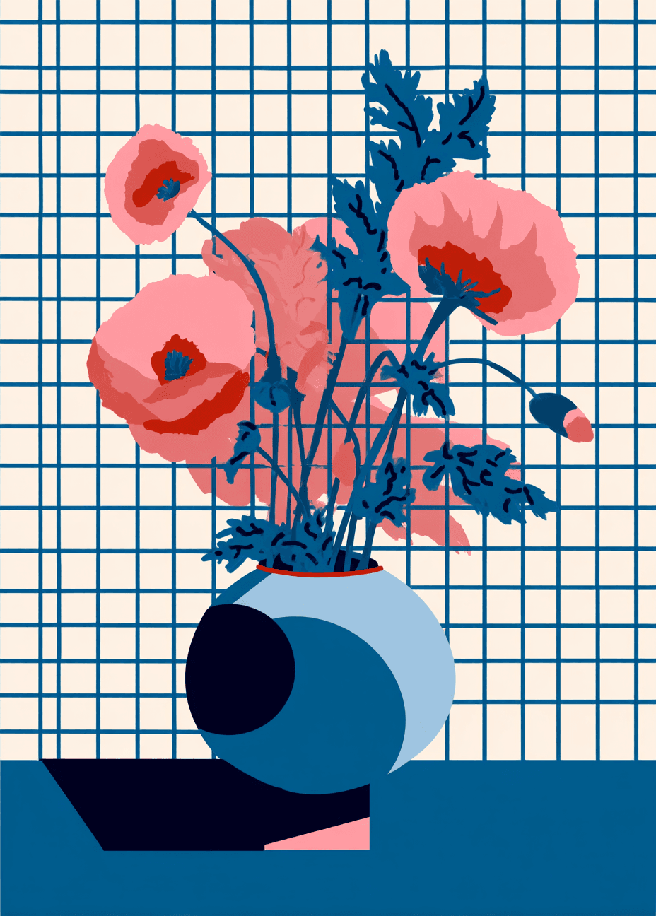 Vase Roam original repeating artwork