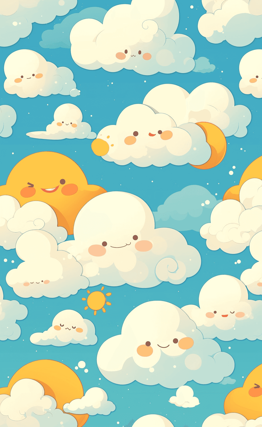 Cloud Kick original repeating artwork